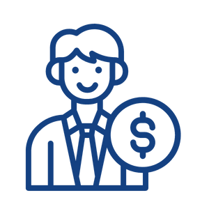 Person and money graphic