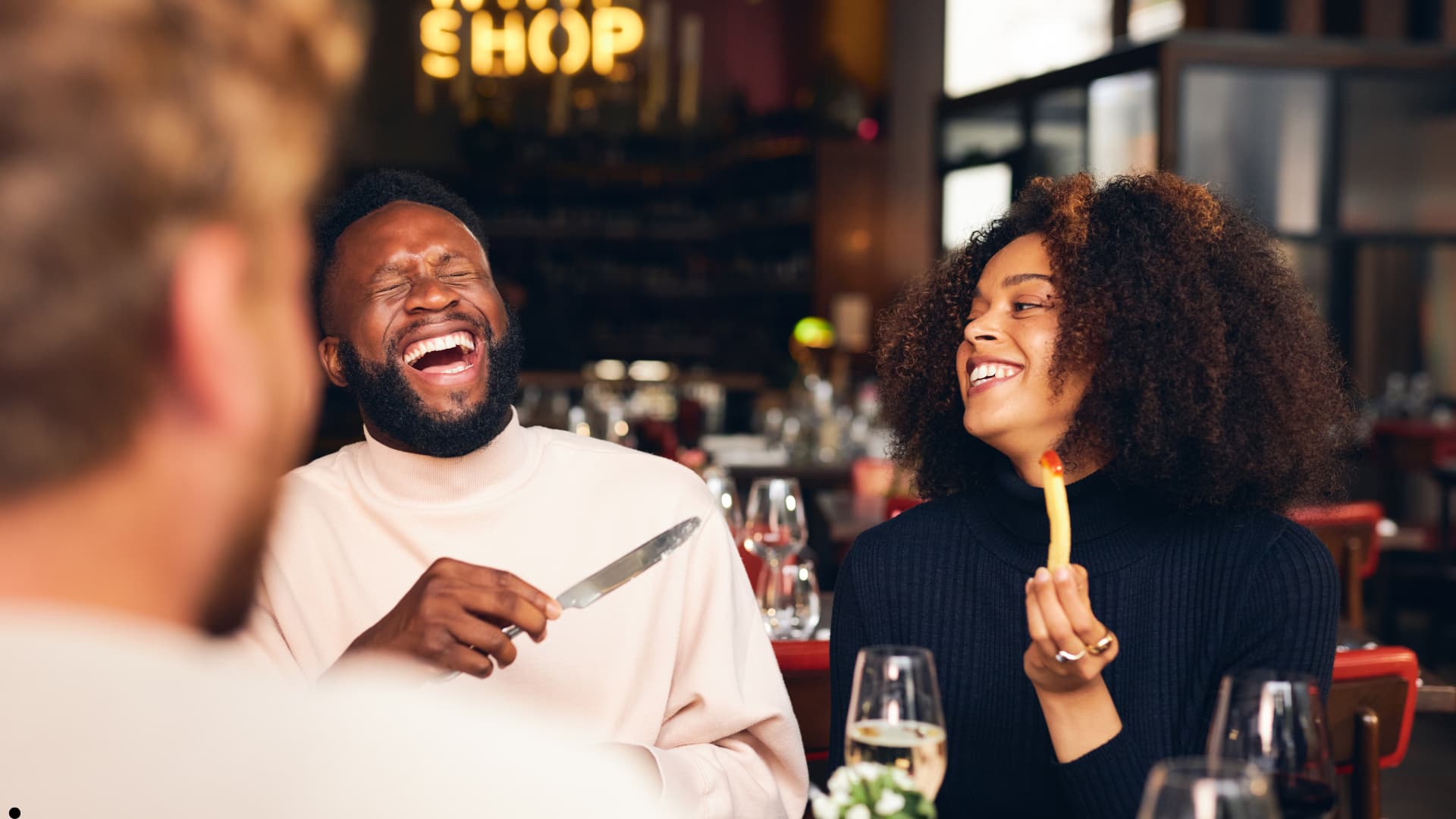 People eating together